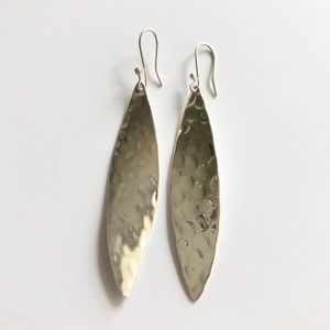 Elegant Silver Hammered Earrings
